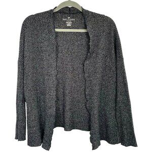 American Eagle Soft & Sexy Plush Gray Boxy Open Front Ruffle Cardigan Women's M